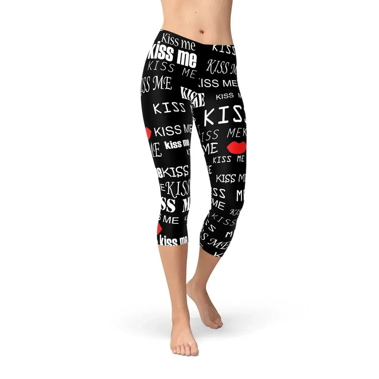 Kiss Me Black Capri Leggings