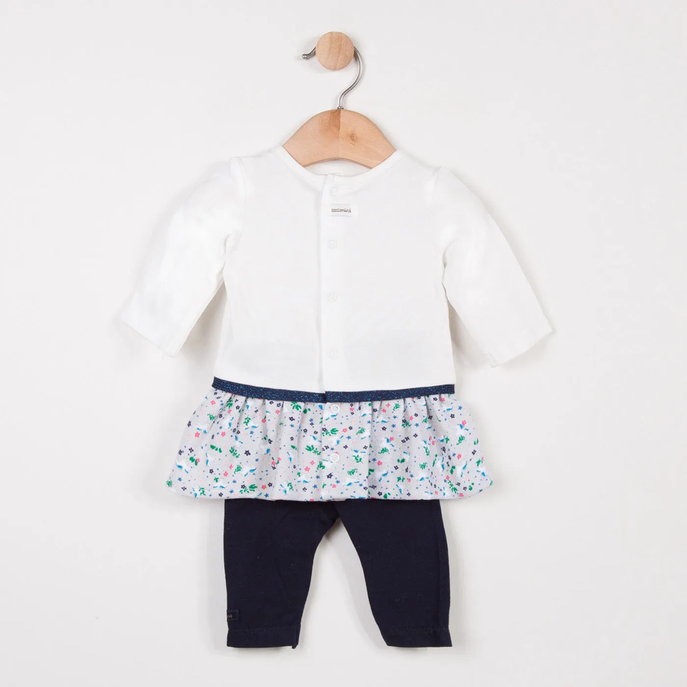 Knitted Dress with Pompoms   Plain Leggings