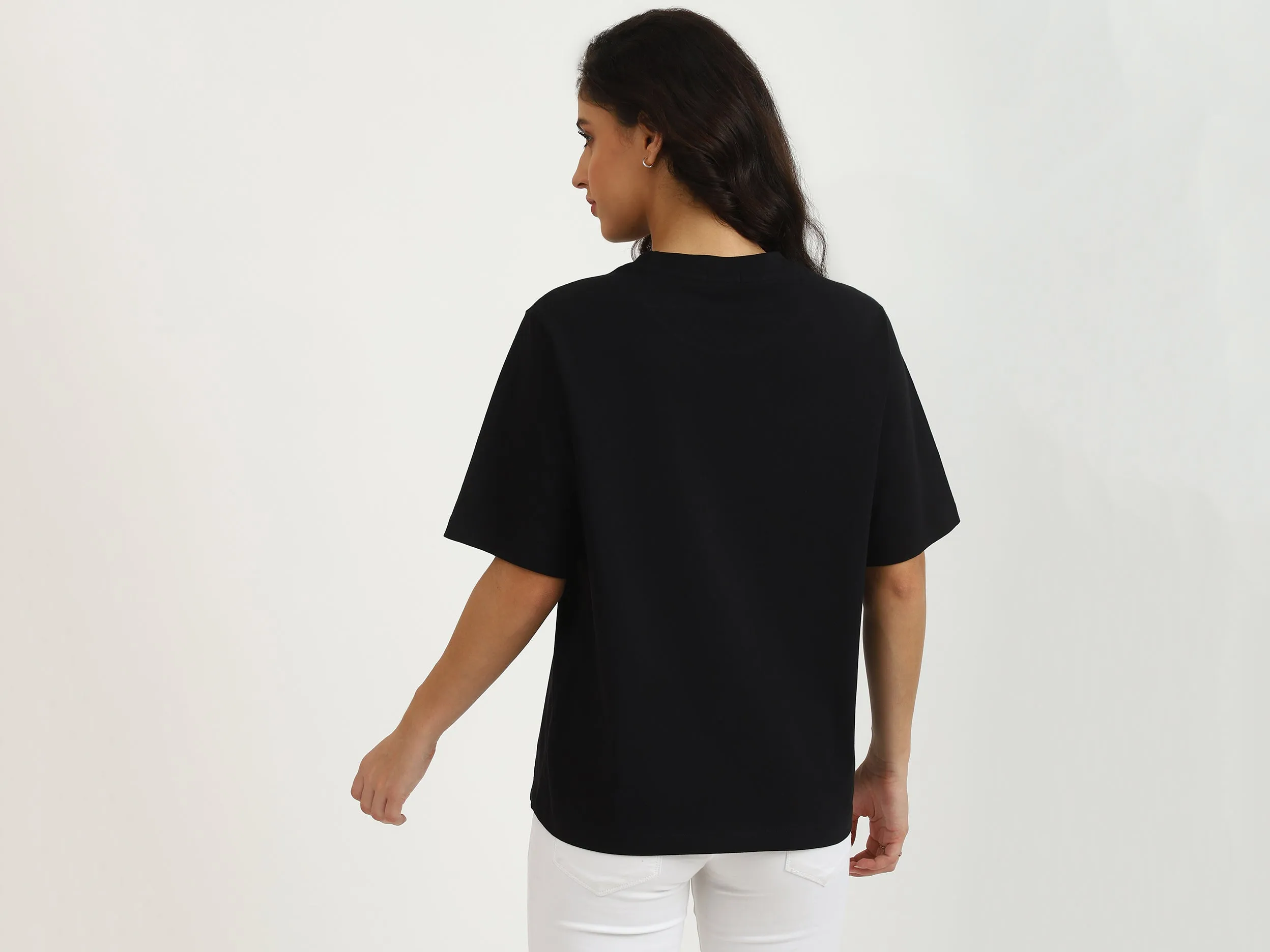 Ladies Round Neck Printed T-Shirt