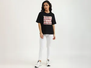Ladies Round Neck Printed T-Shirt