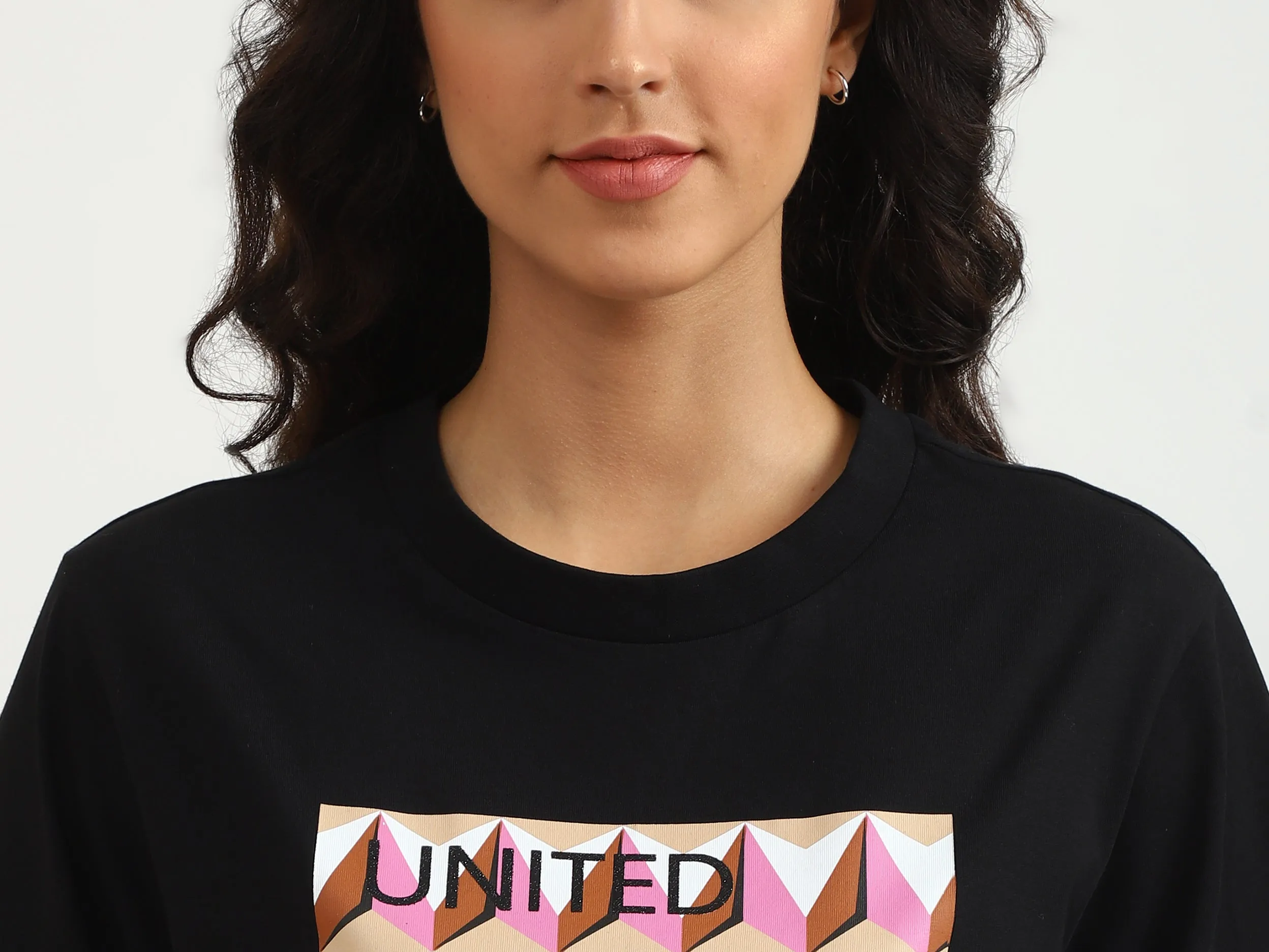 Ladies Round Neck Printed T-Shirt