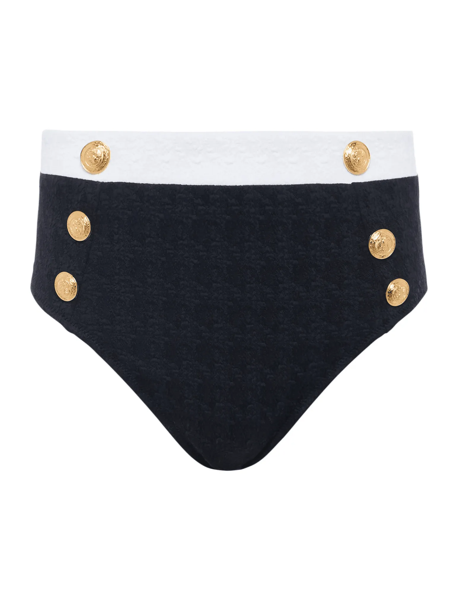 L'Agence Vanessa Color-Block High Waisted Bikini Bottom
