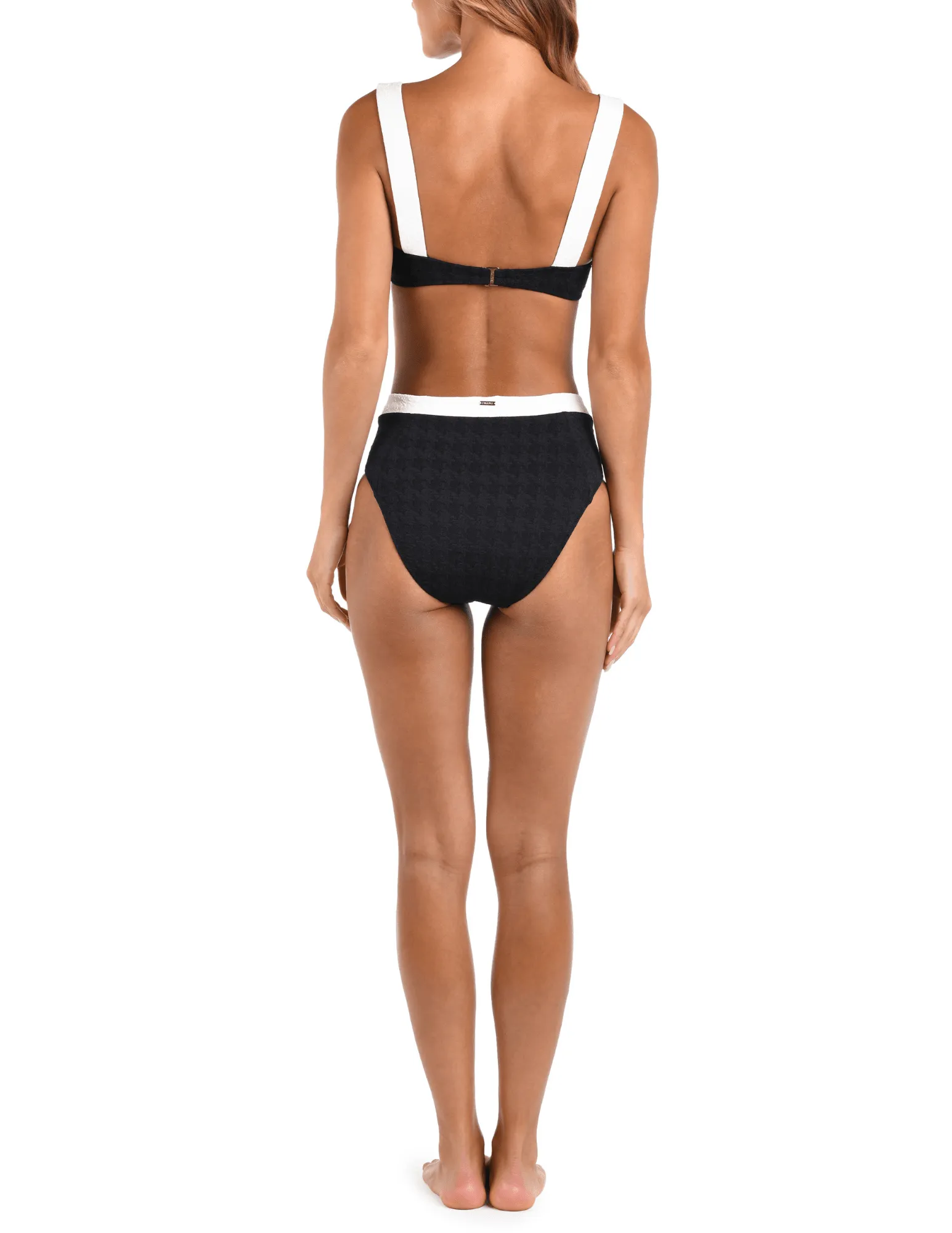 L'Agence Vanessa Color-Block High Waisted Bikini Bottom