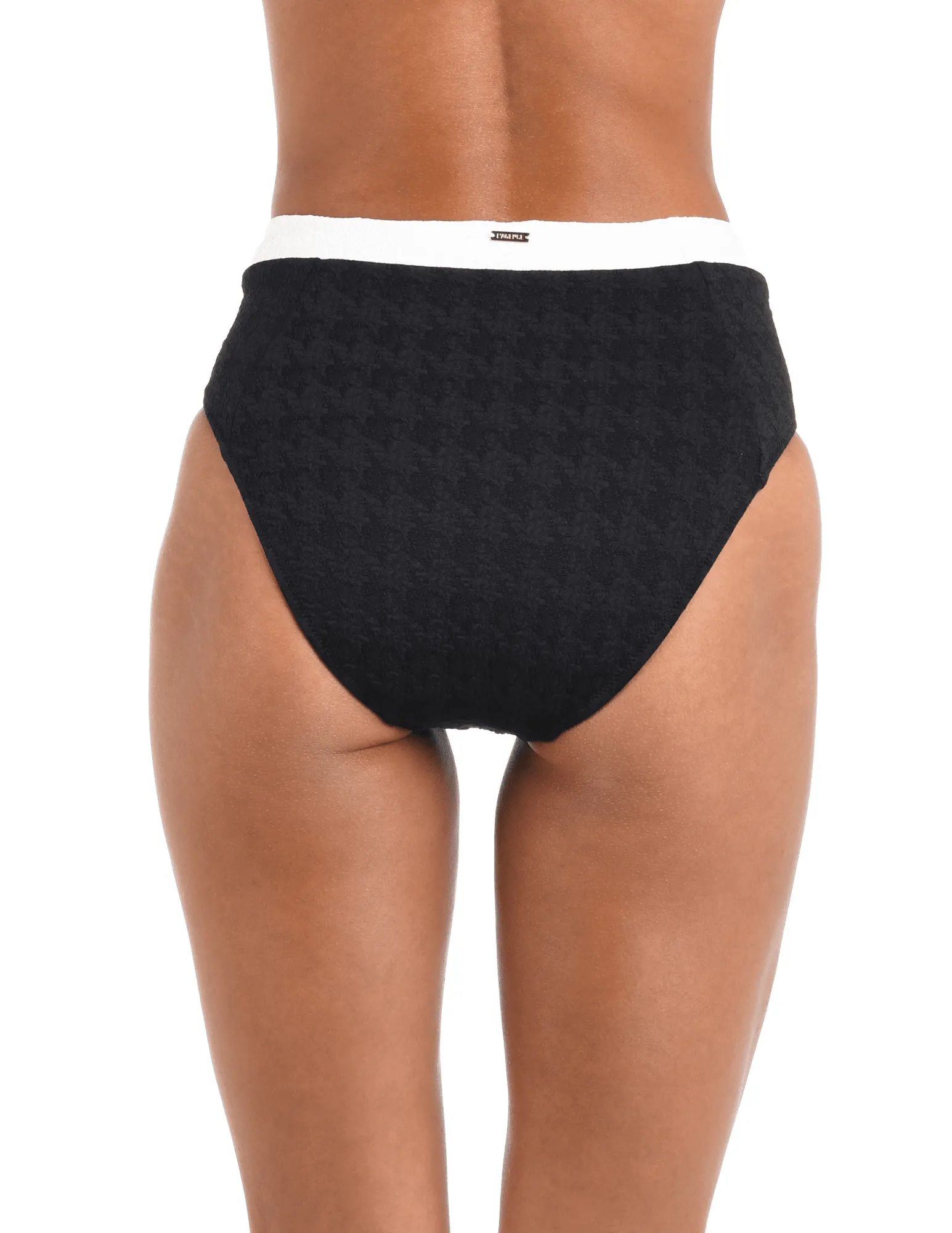 L'Agence Vanessa Color-Block High Waisted Bikini Bottom