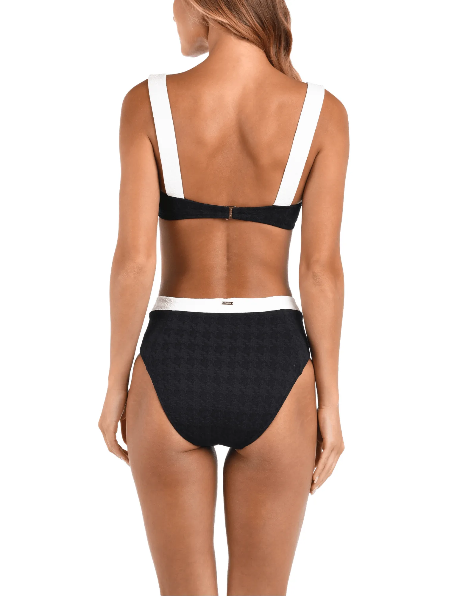 L'Agence Vanessa Color-Block High Waisted Bikini Bottom