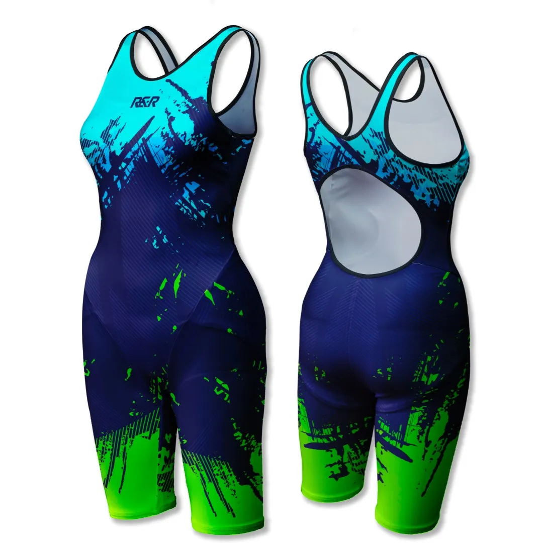Lagoon Splash Women's Open Back Kneeskin Tech Suit Swimsuit