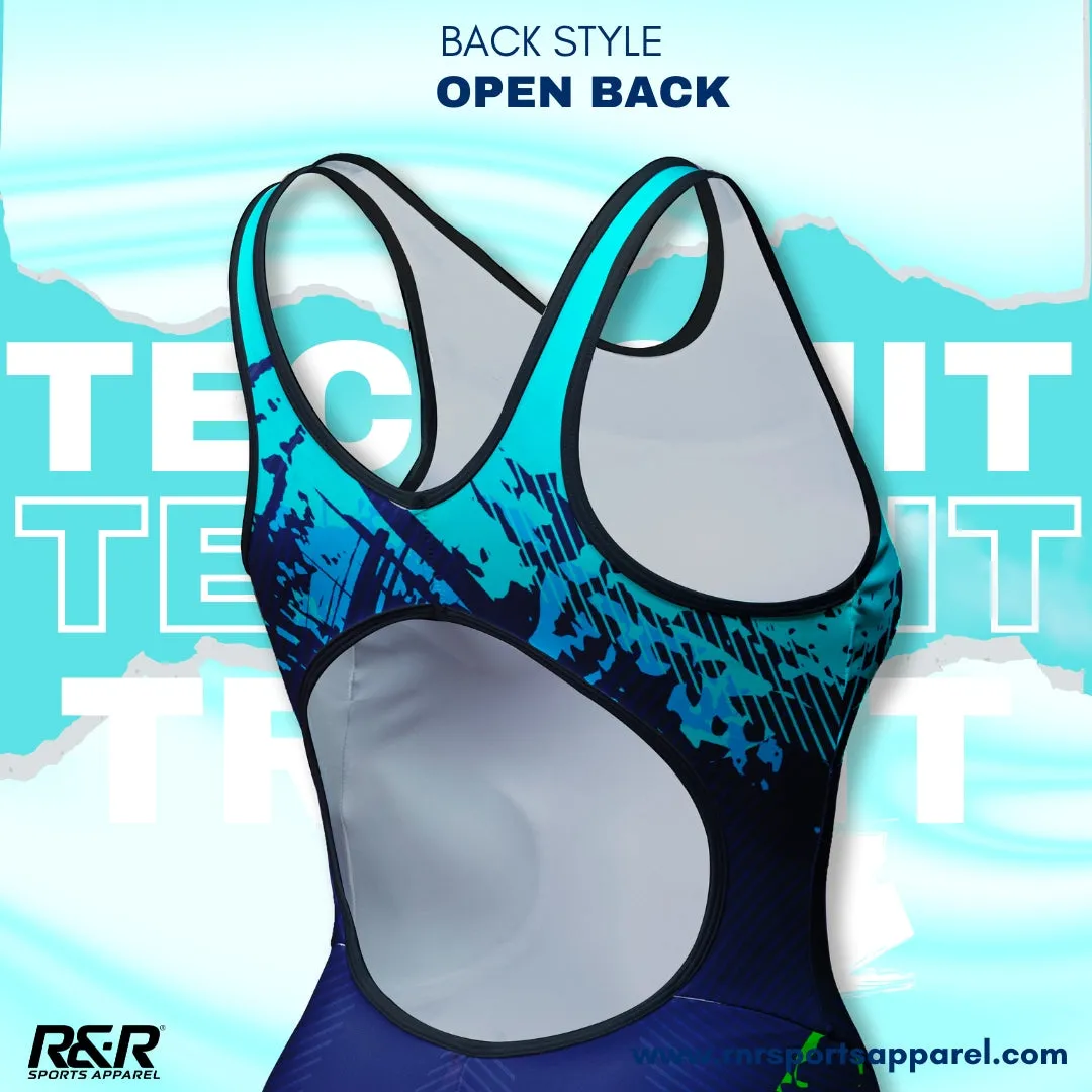 Lagoon Splash Women's Open Back Kneeskin Tech Suit Swimsuit