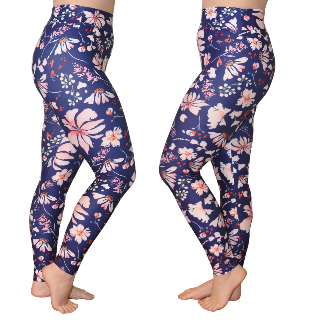 Leggings Full Length Floral Wash