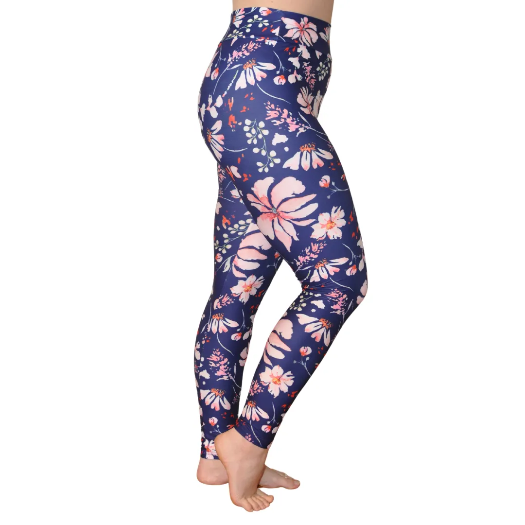 Leggings Full Length Floral Wash