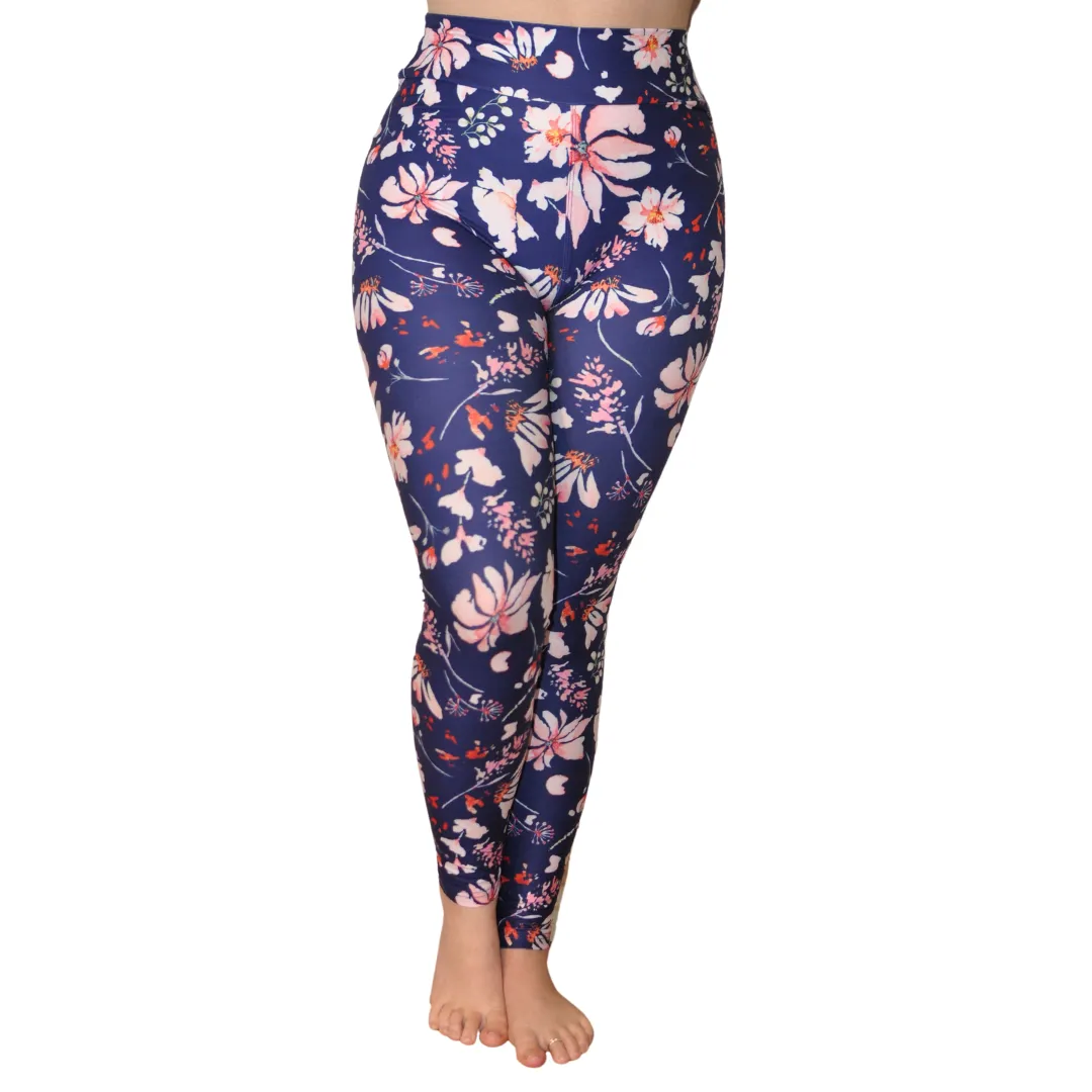 Leggings Full Length Floral Wash