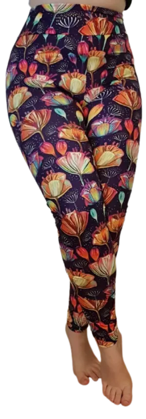 Leggings Full Length Rainbow Lotus