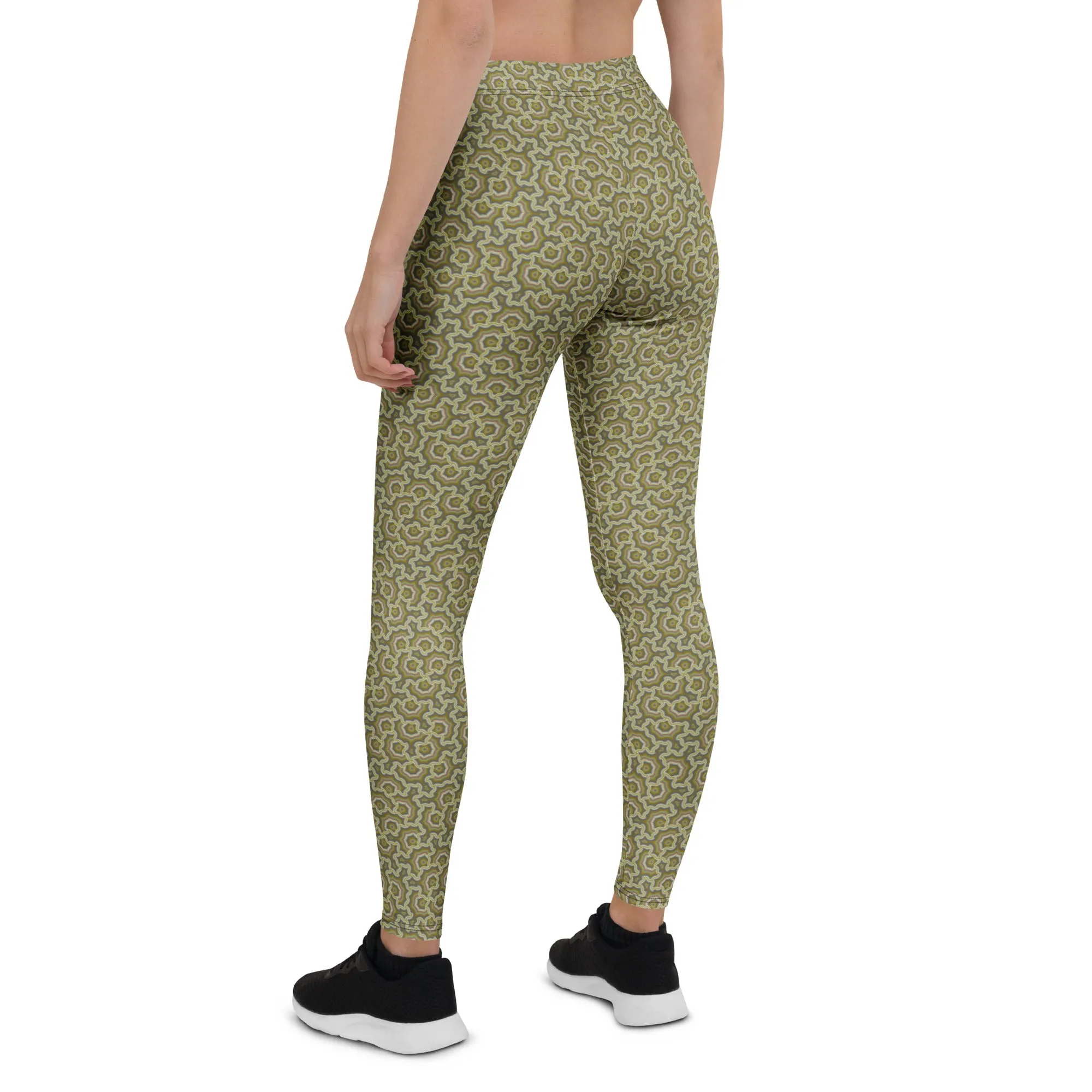 Leggings Geometric Pattern – Bouquet Cream Purple