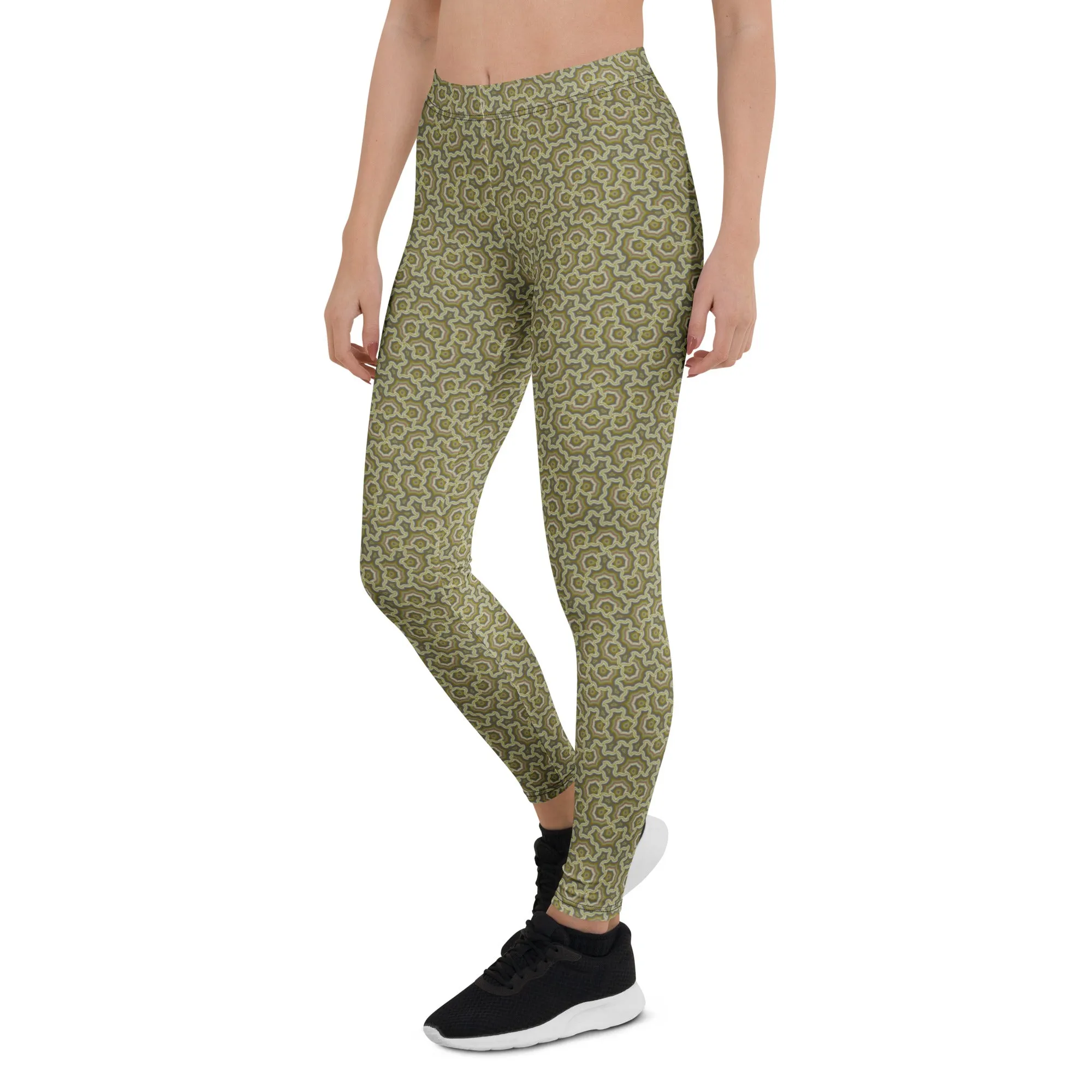 Leggings Geometric Pattern – Bouquet Cream Purple
