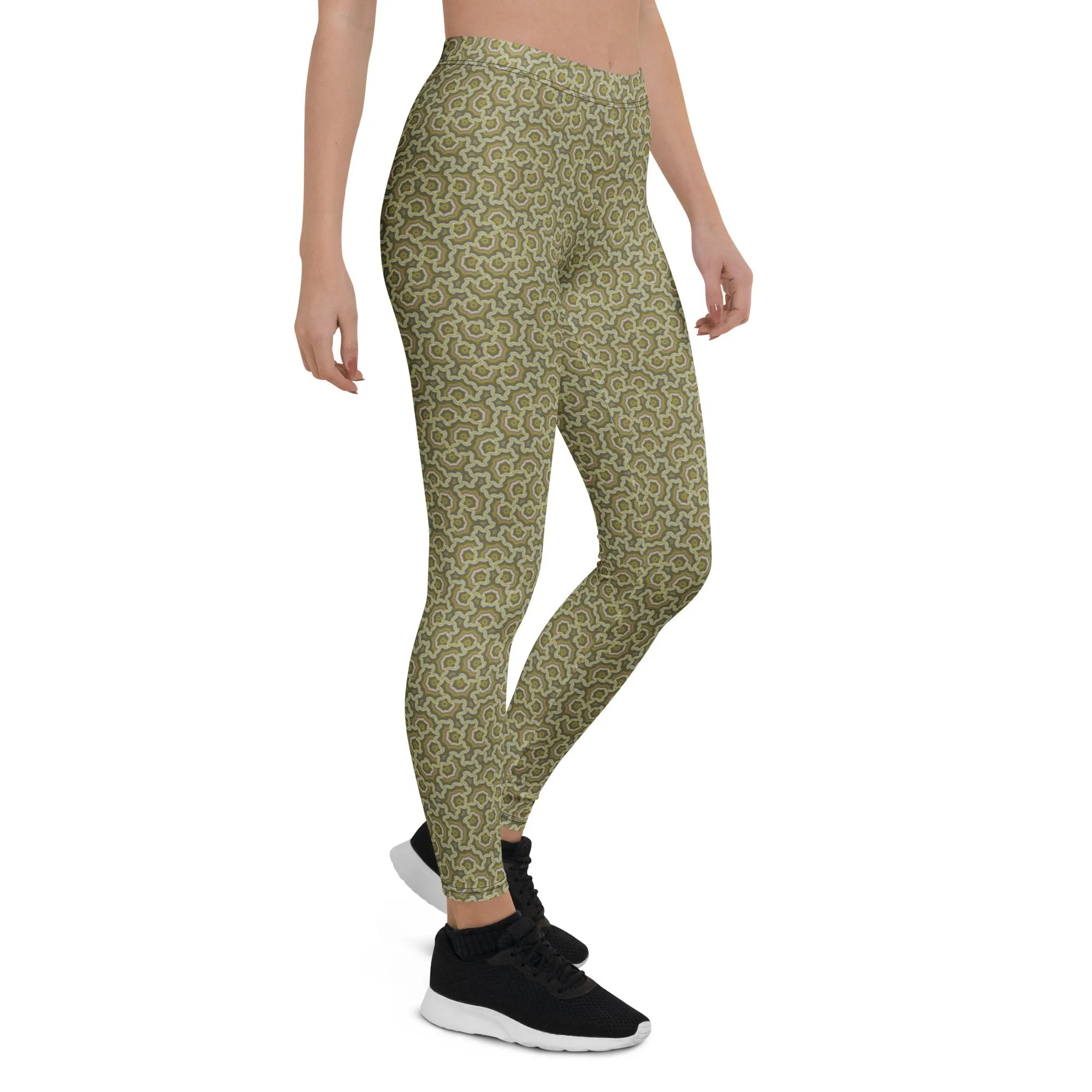 Leggings Geometric Pattern – Bouquet Cream Purple