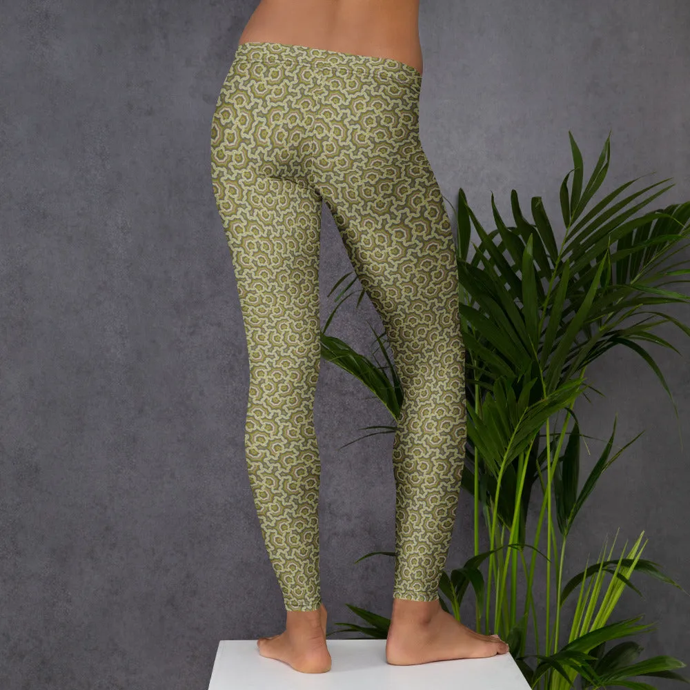 Leggings Geometric Pattern – Bouquet Cream Purple