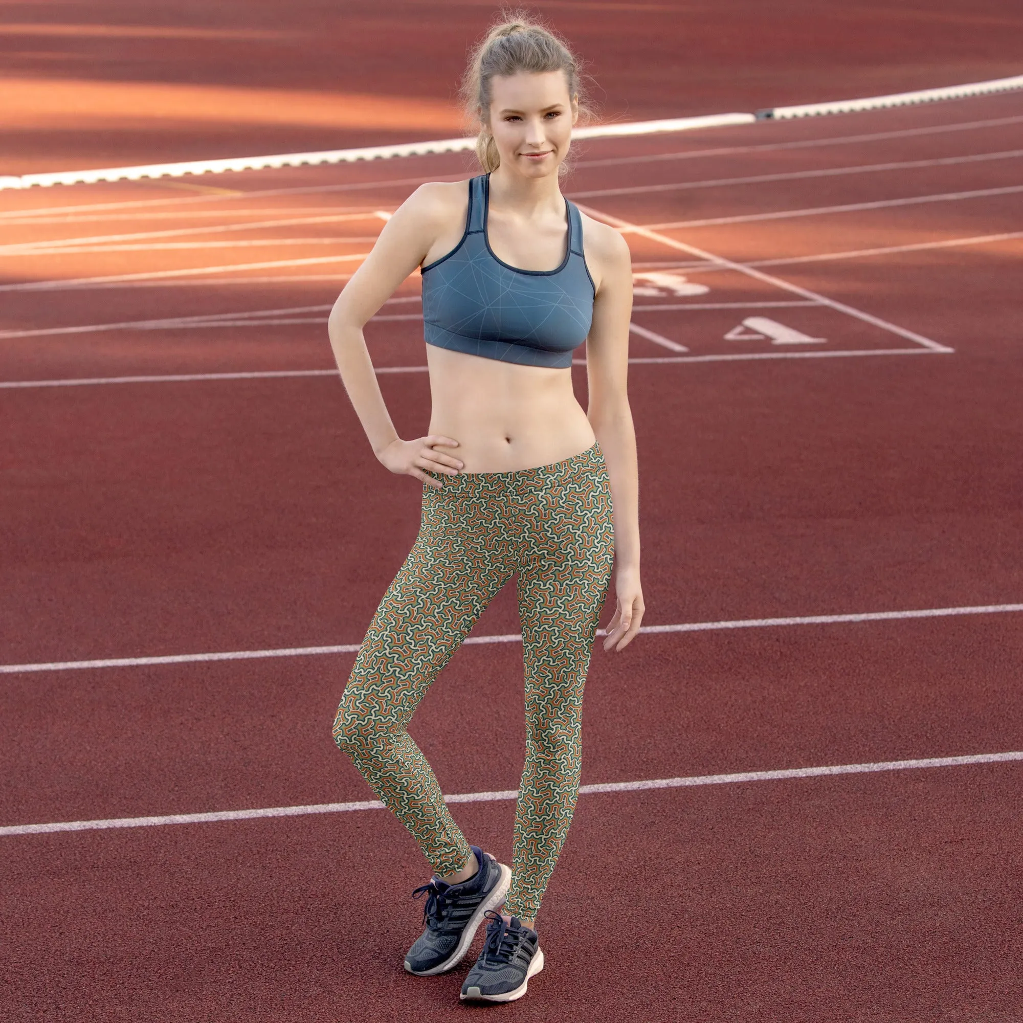 Leggings Geometric Pattern – Itzam Cream Blue