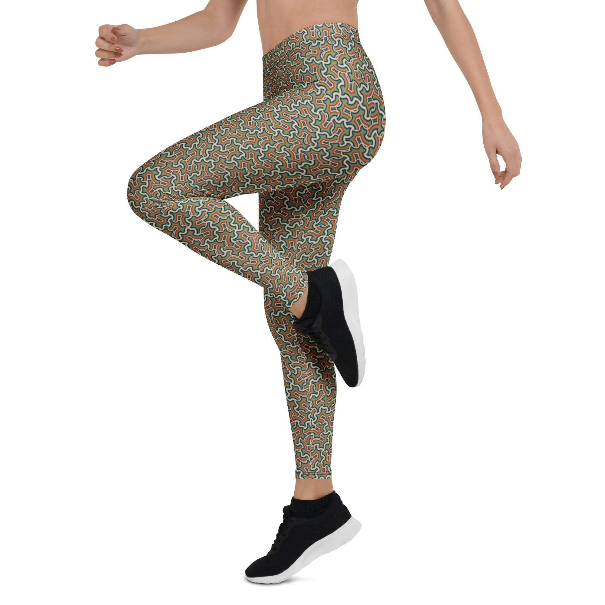 Leggings Geometric Pattern – Itzam Cream Blue