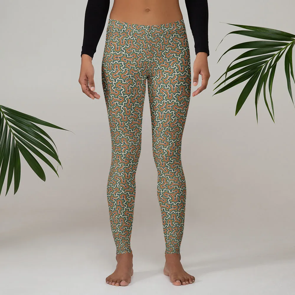 Leggings Geometric Pattern – Itzam Cream Blue