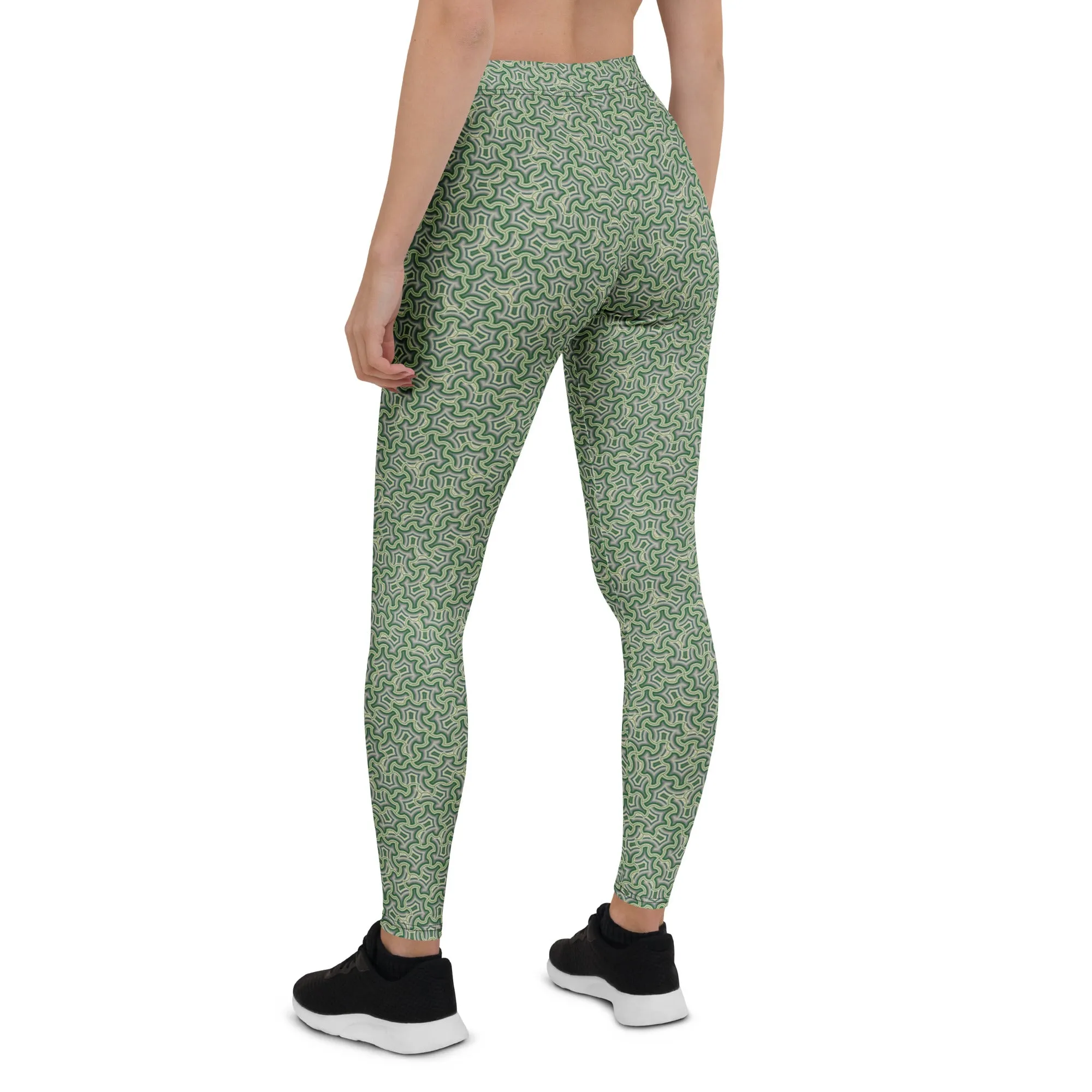 Leggings Geometric Pattern – Itzam Cream Green