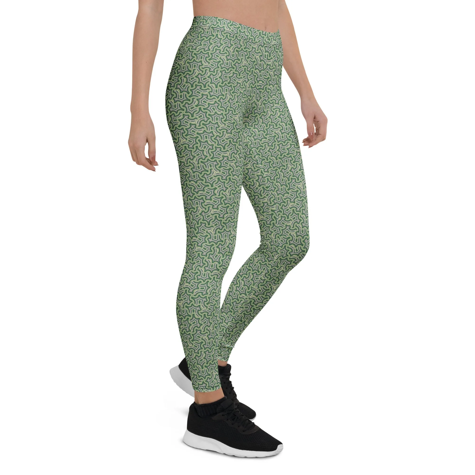 Leggings Geometric Pattern – Itzam Cream Green