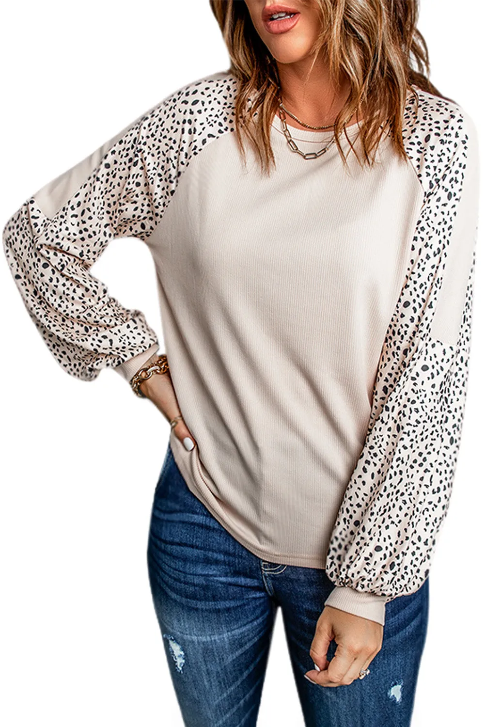 Leopard Print Long Sleeve Top