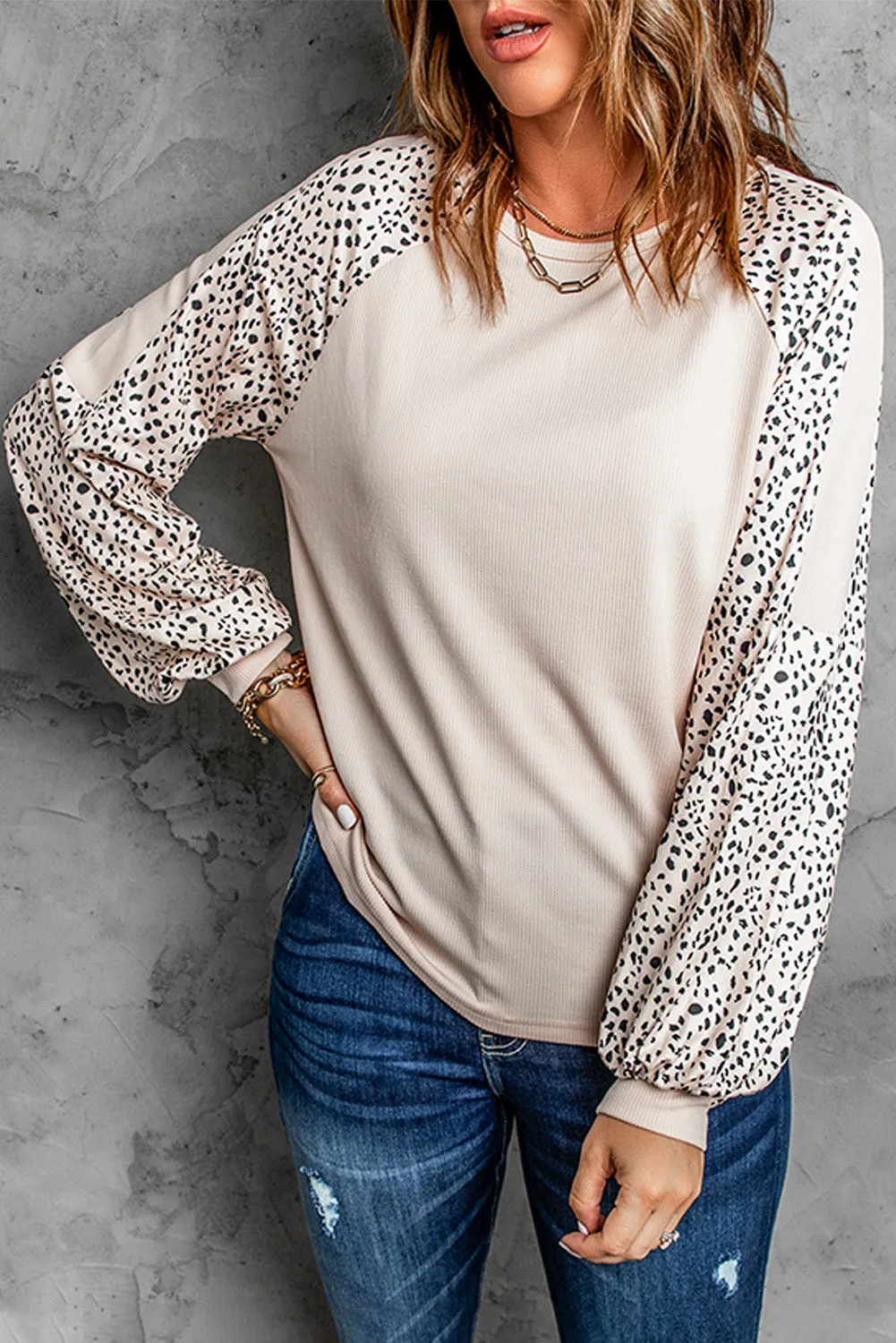 Leopard Print Long Sleeve Top