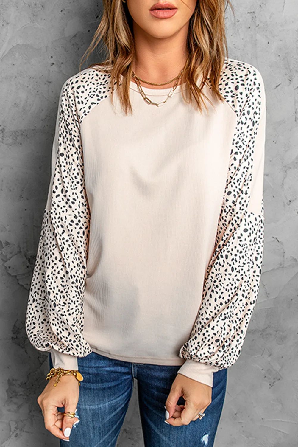 Leopard Print Long Sleeve Top