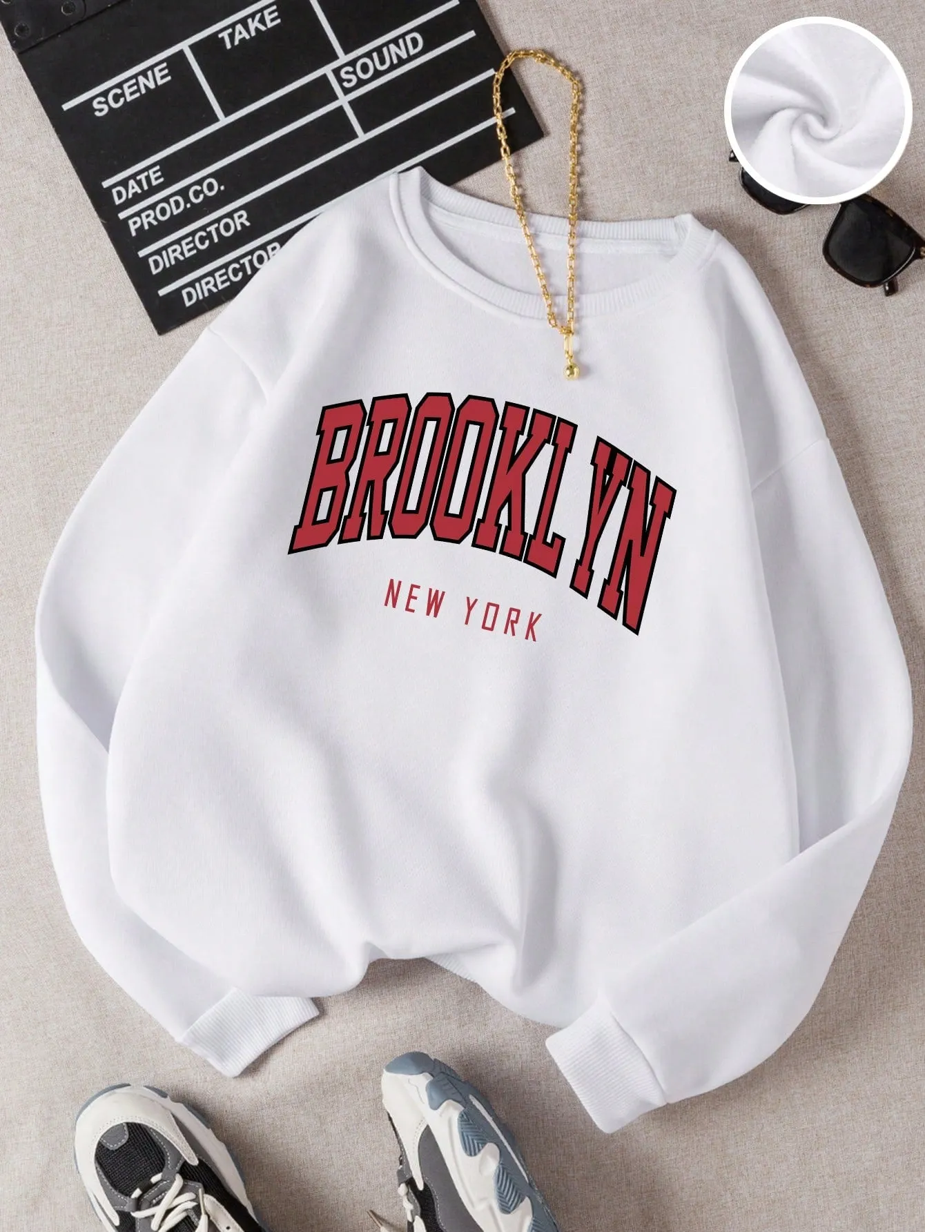 Letter Graphic Thermal Lined Sweatshirt,Long Sleeve Tops