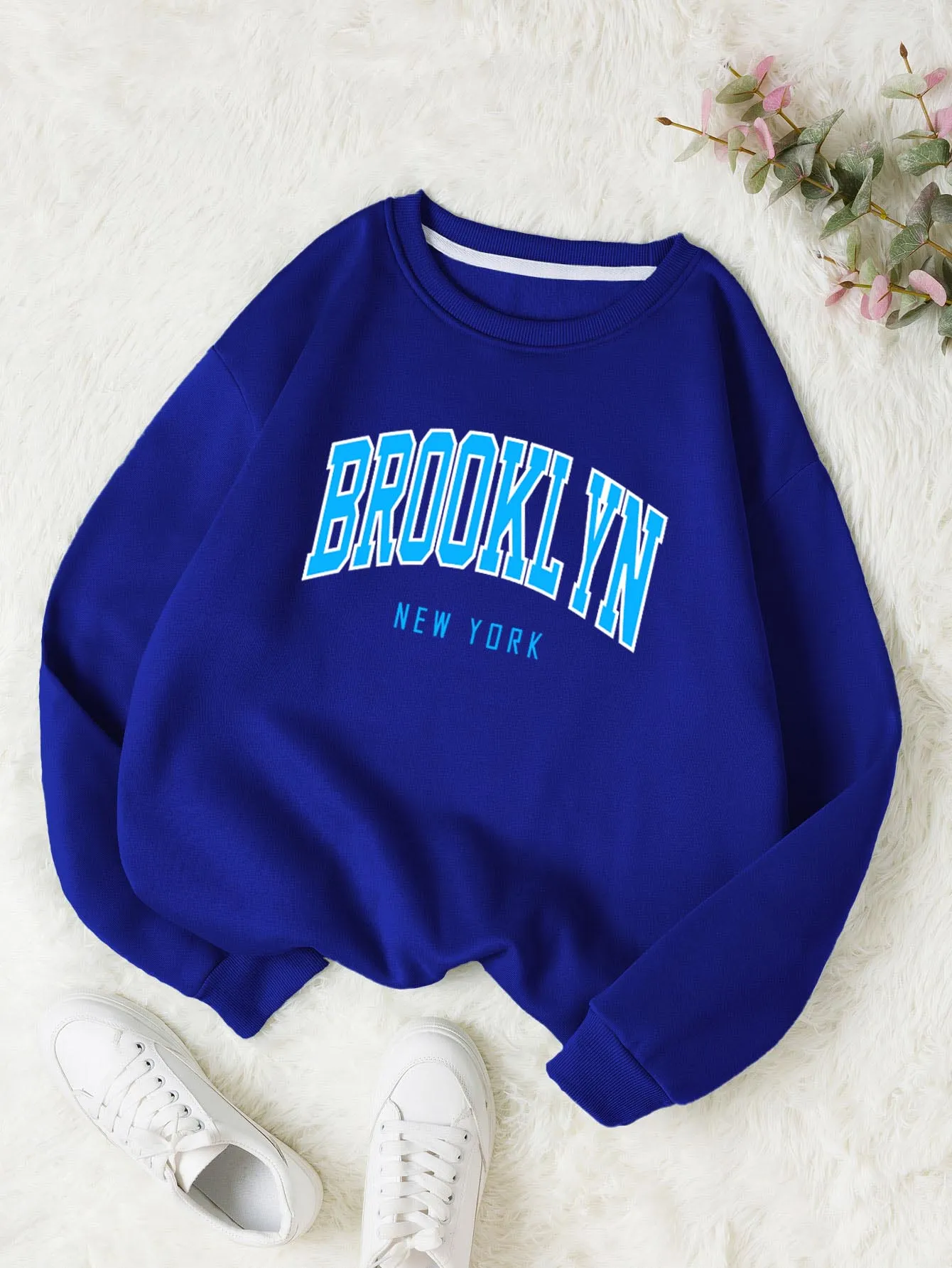 Letter Graphic Thermal Lined Sweatshirt,Long Sleeve Tops