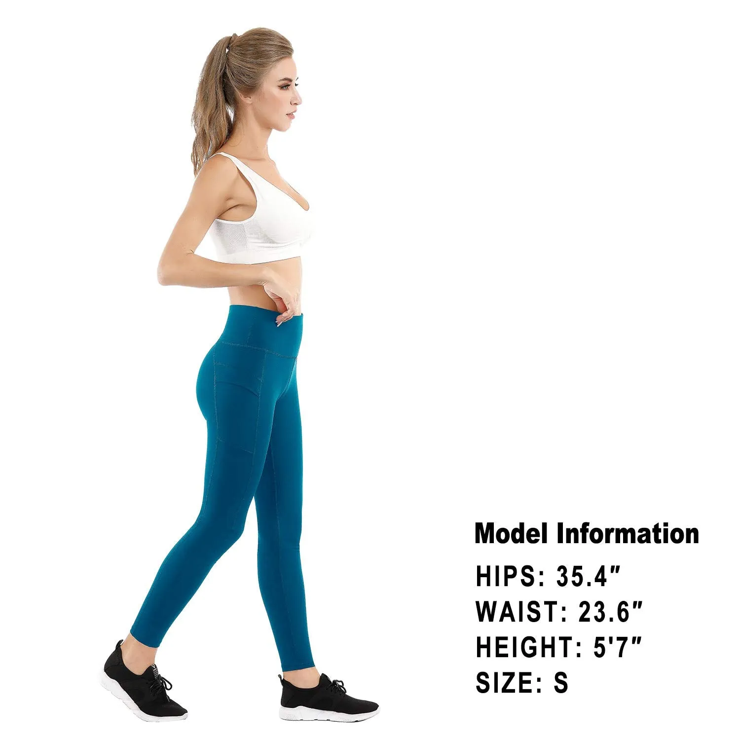 LifeSky - Pantalones de yoga para mujer con bolsillos, de cintura alta para control de barriga, 4 vías elásticas, suaves y finos, leggings activos