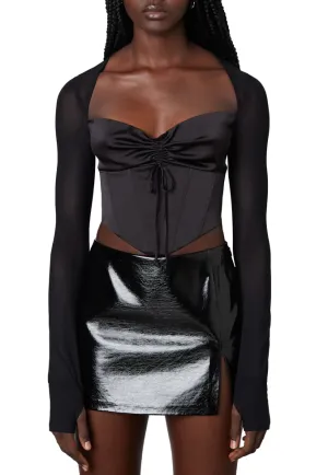 Long Sleeve Corset Style Top