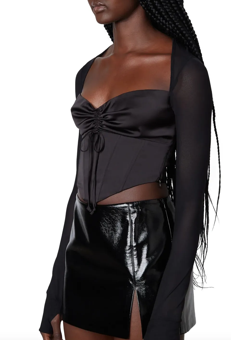 Long Sleeve Corset Style Top