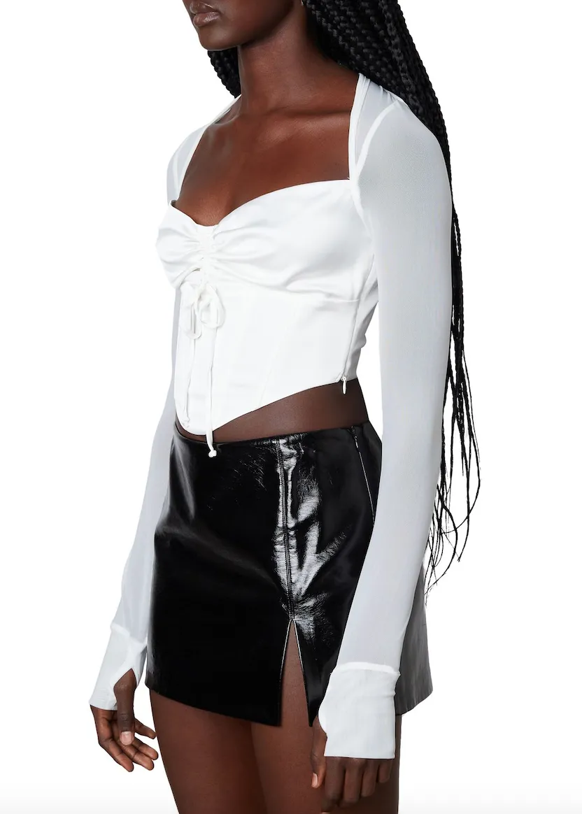 Long Sleeve Corset Style Top