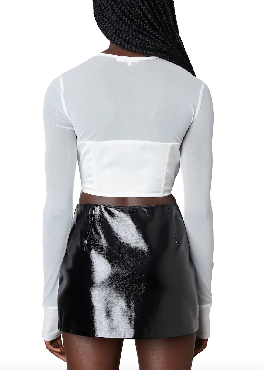 Long Sleeve Corset Style Top
