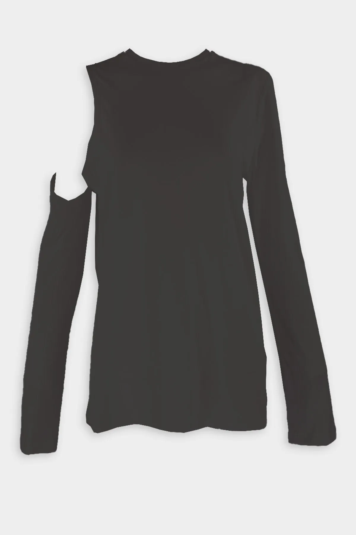 Long Sleeve Cutout T-Shirt in Black