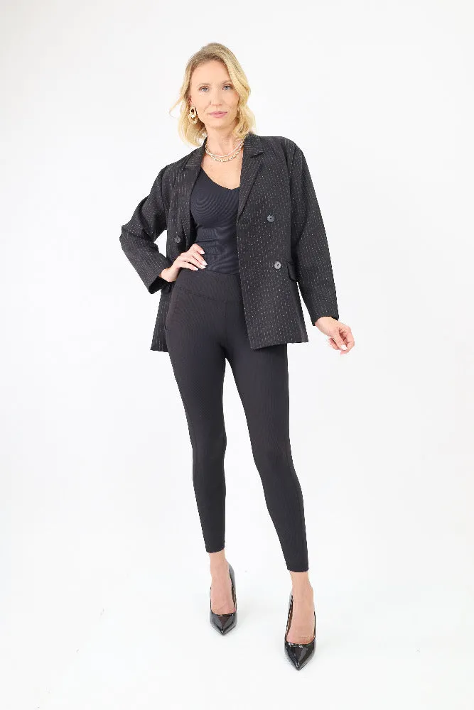 Long Yoga Leggings with Pockets -Black