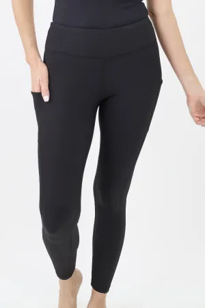Long Yoga Leggings with Pockets -Black