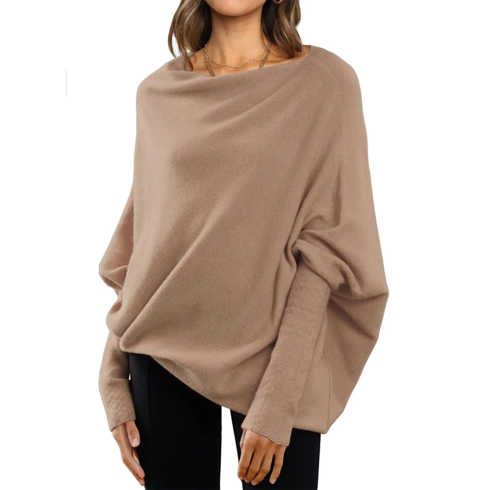 Loose Bat Sleeve Sweater Top