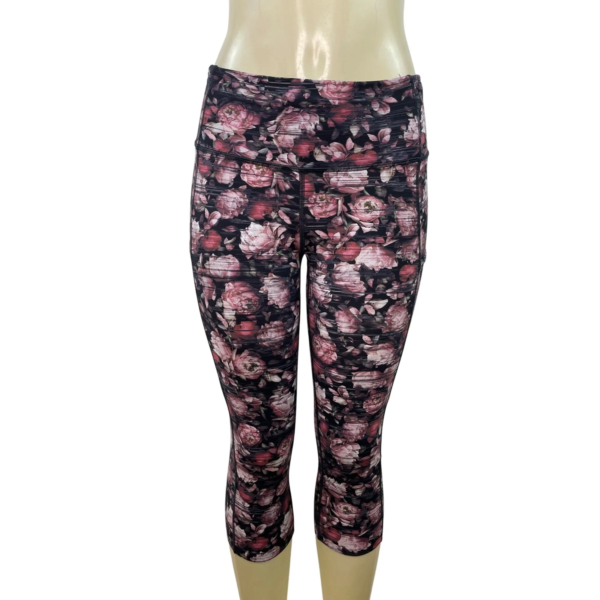 Lululemon Womens Floral Print High-Rise Crop Leggings Size 8