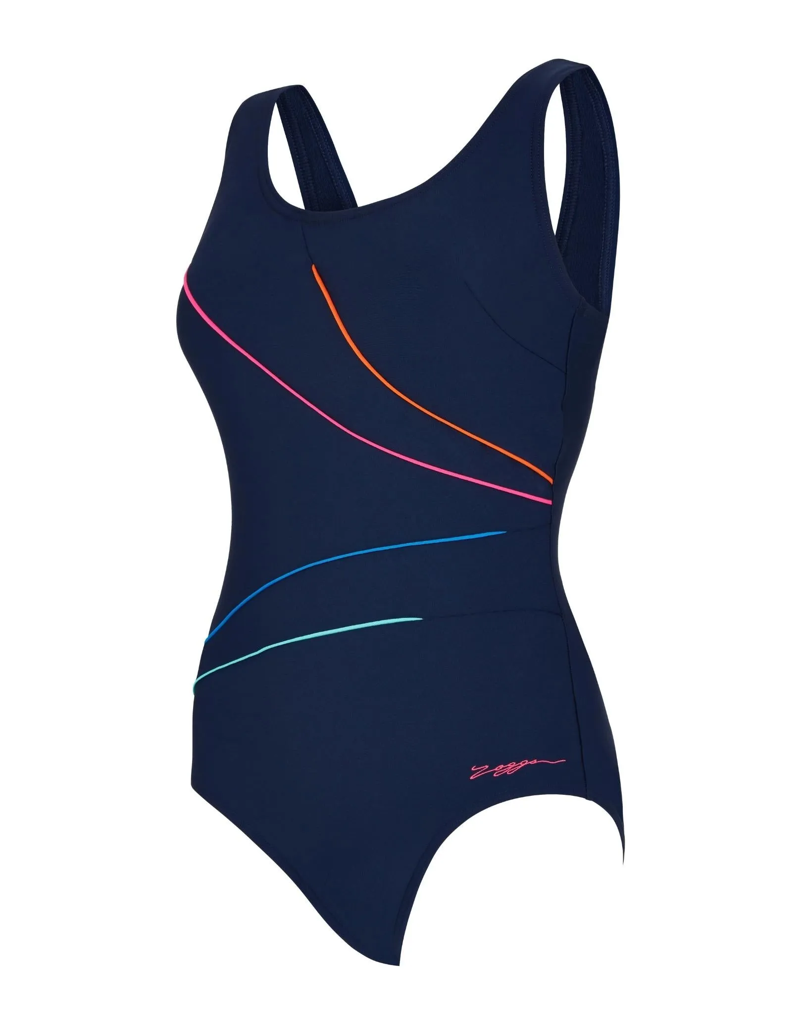 Macmasters Scoopback Swimsuit - Navy/Multicolour