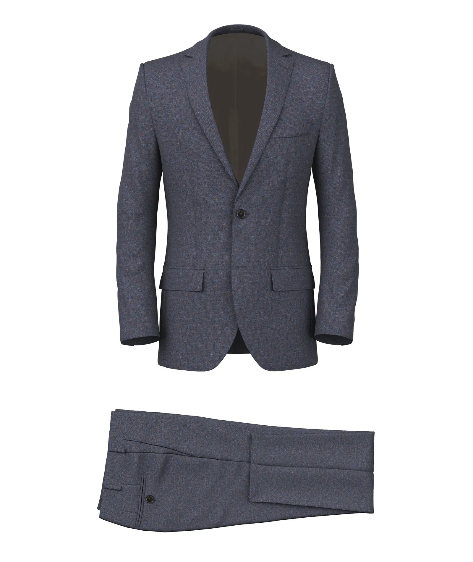 Made-to-Measure Men's blue suit in Knickerbocker wool