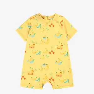 Maillot de bain une-pièce jaune à motif de bananes, bébé || Yellow one-piece swimsuit with banana all over print, baby