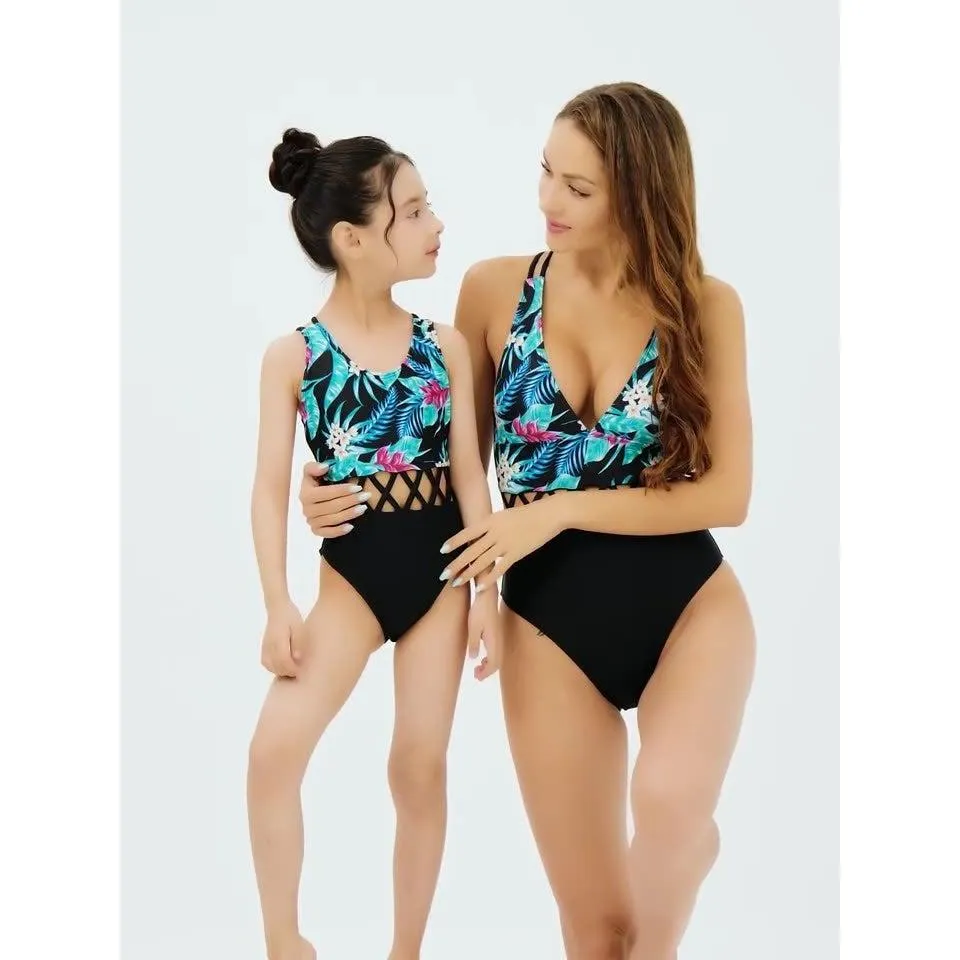 Matching Mommy And Me Hollow Out Bikini