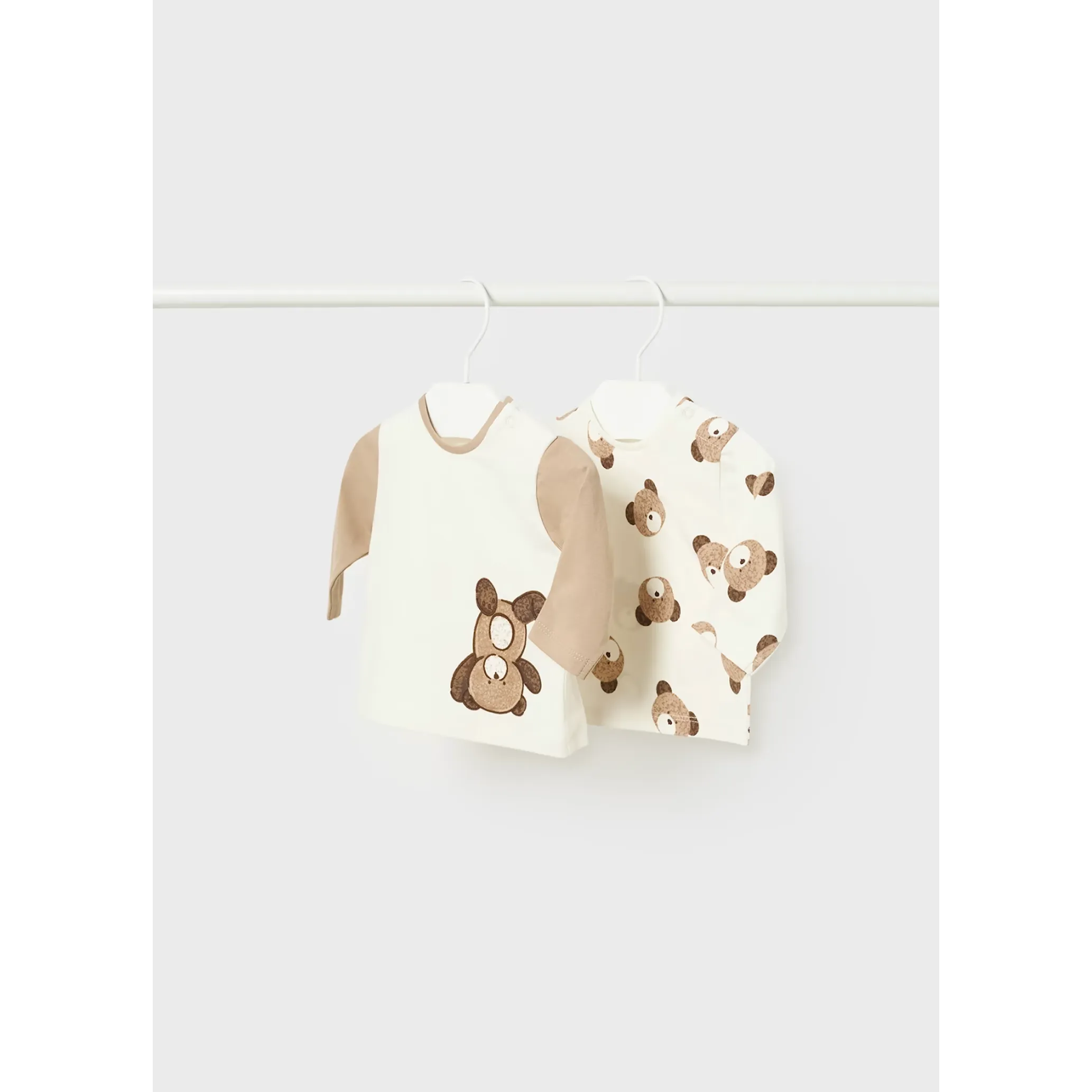 Mayoral Cream Long Sleeve Bear Tees
