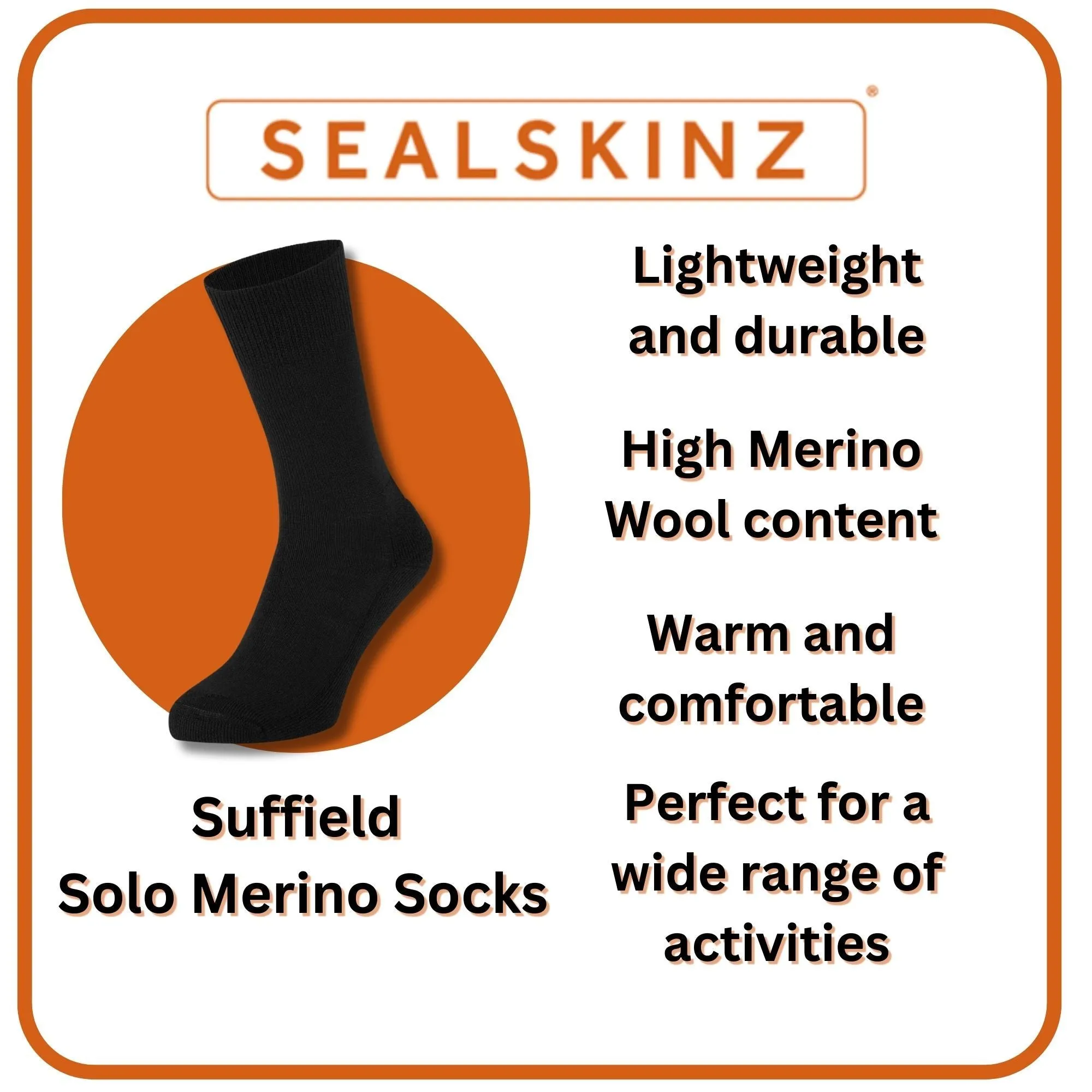 Mens & Ladies Solo Merino Wool All Weather Performance Socks