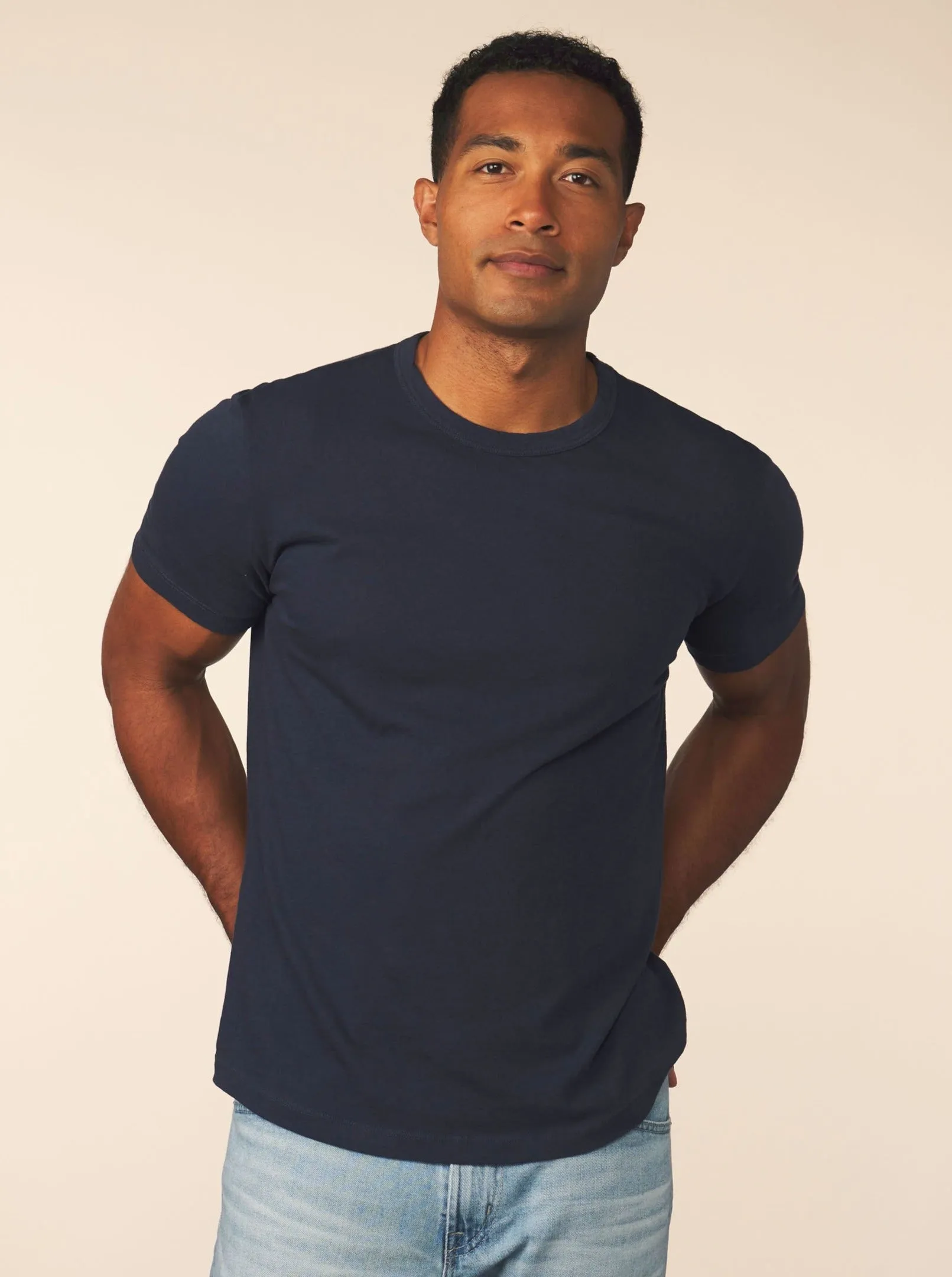 men’s cotton cashmere tee - pacific