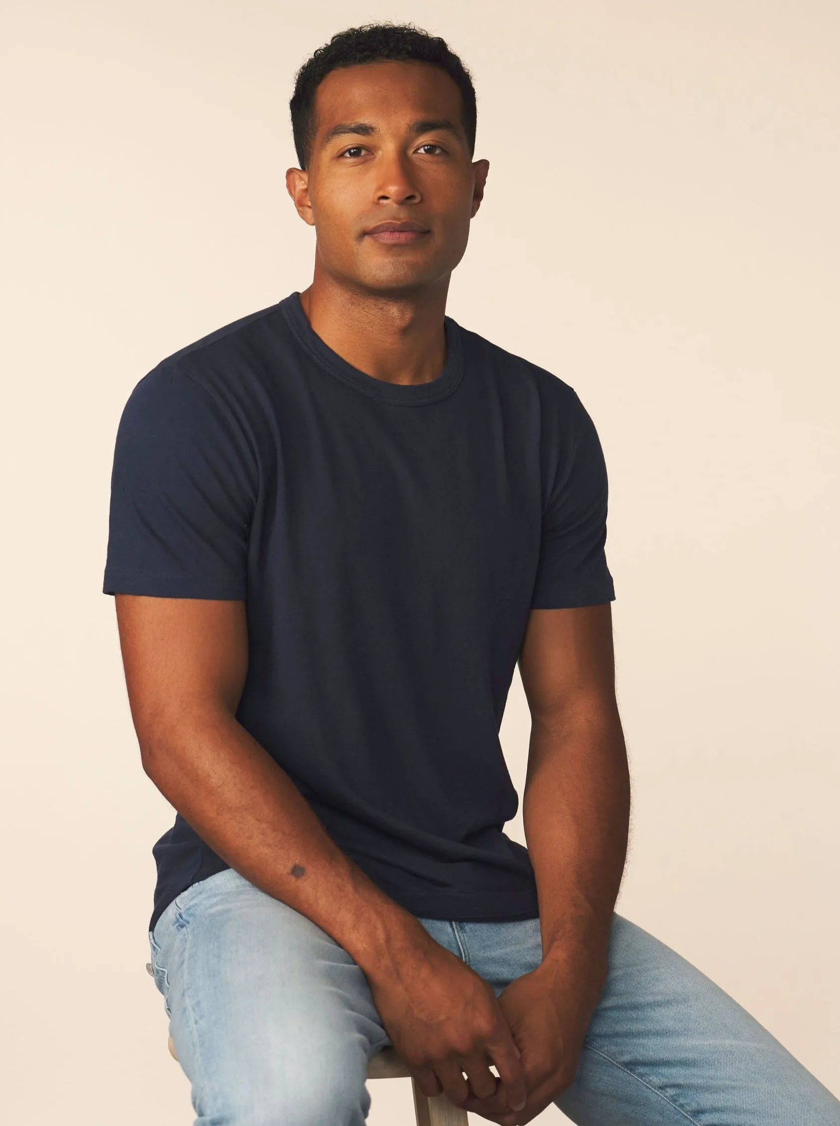 men’s cotton cashmere tee - pacific