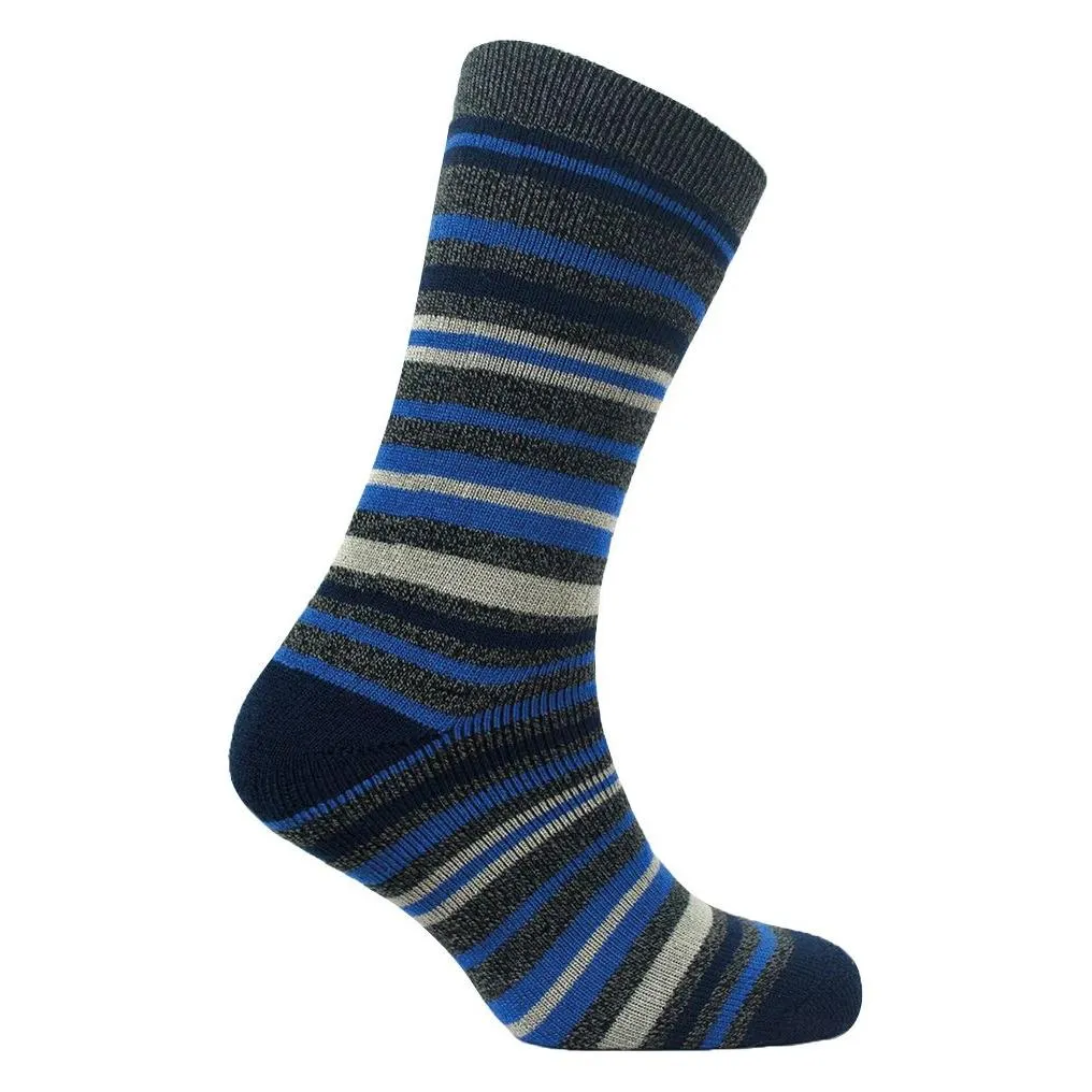 Mens lightweight thermal insulated striped socks (assorted colours) 2741