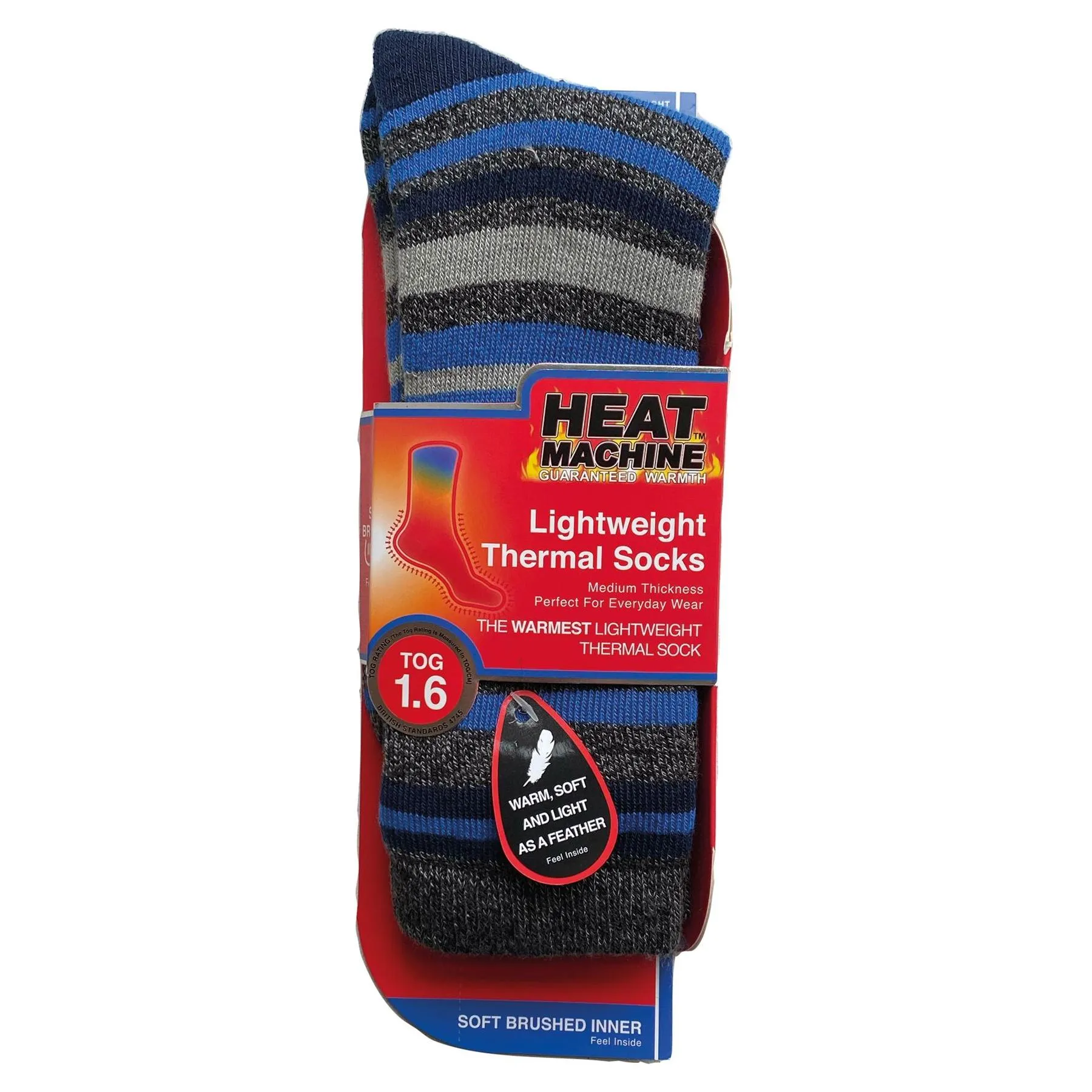 Mens lightweight thermal insulated striped socks (assorted colours) 2741