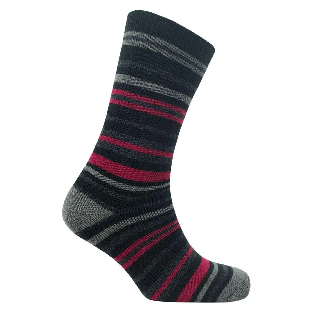 Mens lightweight thermal insulated striped socks (assorted colours) 2741